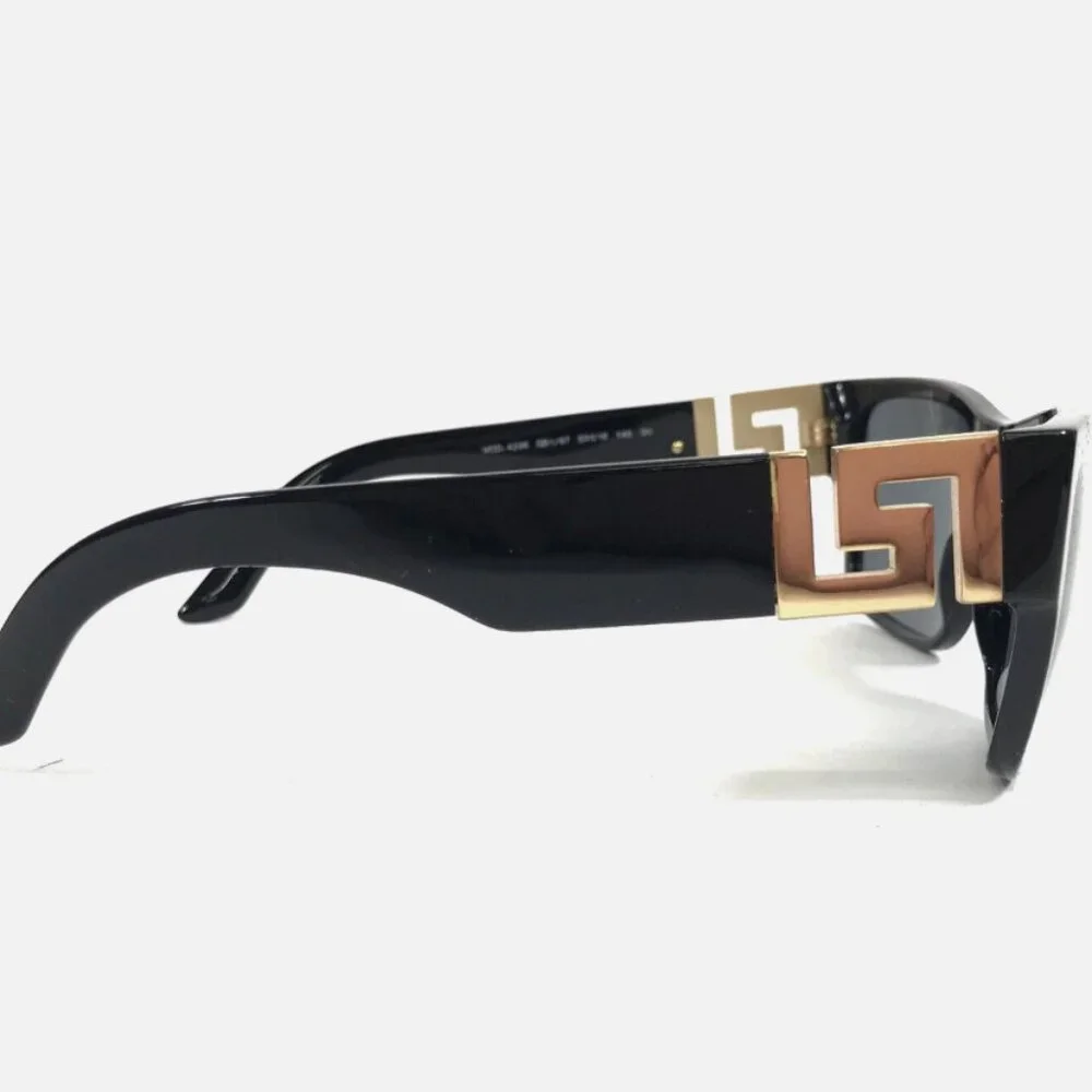 Versace Men's 59mm Black Gold Square Dark Lens Sunglasses